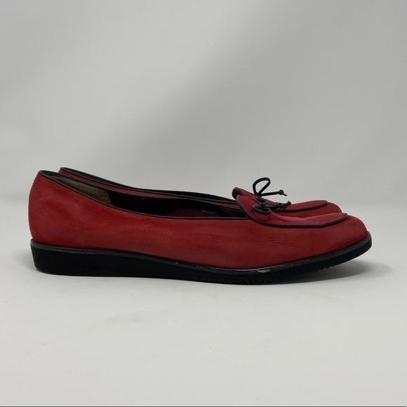 Salvatore Ferragamo Red Suede Slip On Loafer Flat - Picture 2 of 8